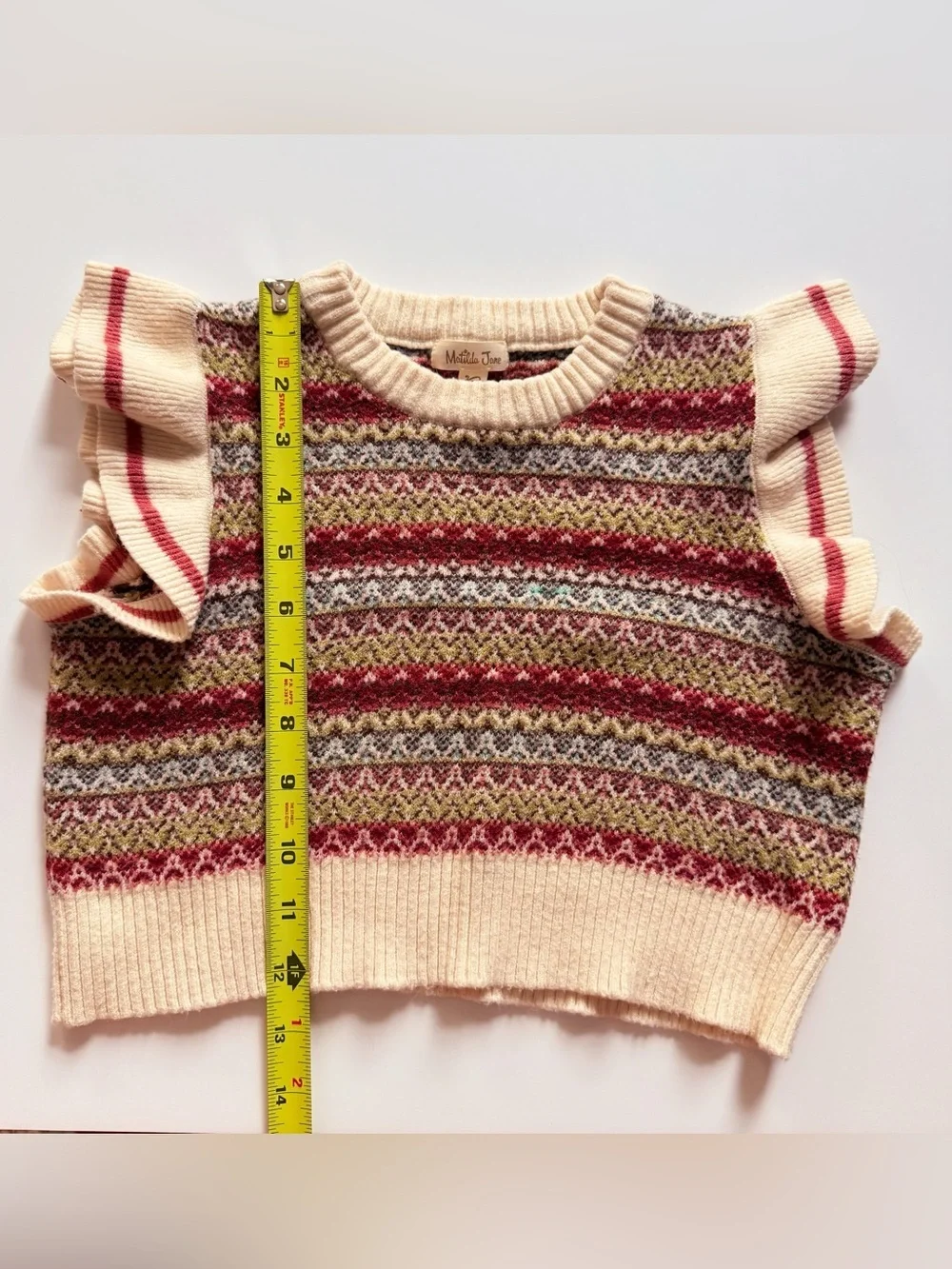 Matilda Jane Girl cropped sweater vest 8 years VGUC